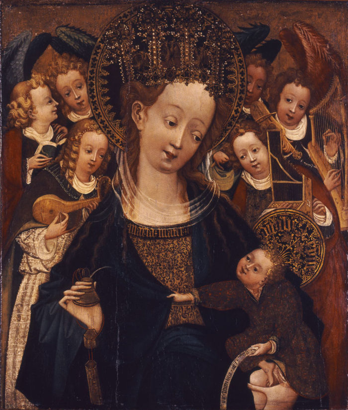 Westphalian master: Virgin and Child Enthroned with Six Angels