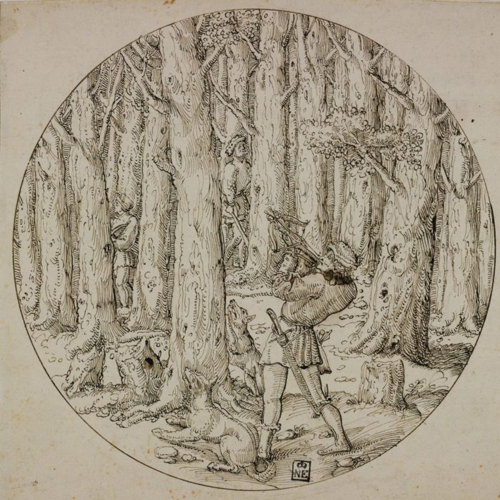 Augustin Hirsvogel: Squirrel Hunt with Crossbows, c. 1530-1536