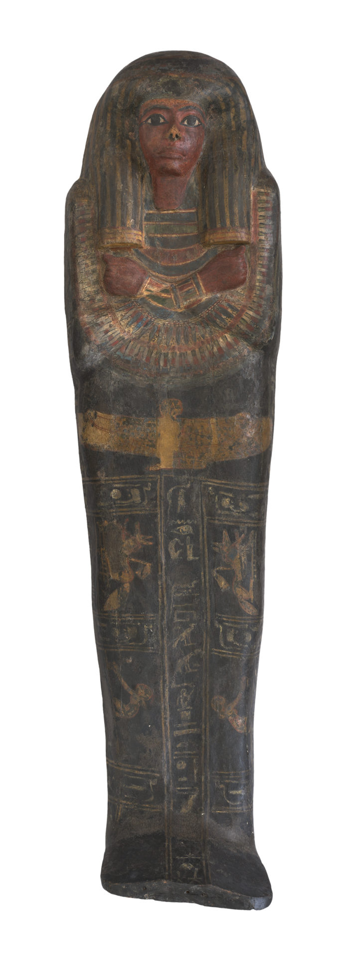 Mummy-shaped coffin of a man